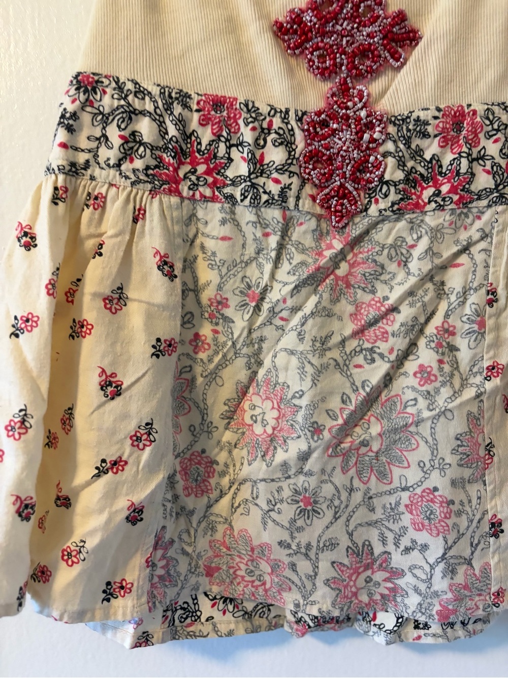 Vintage Free People Kitschy Beaded Paisley Babydoll Tank - Picture 3 of 6